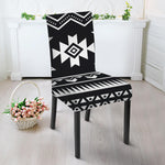 Black And White Aztec Pattern Print Dining Chair Slipcover