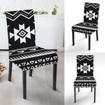 Black And White Aztec Pattern Print Dining Chair Slipcover