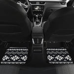 Black And White Aztec Pattern Print Front and Back Car Floor Mats
