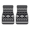 Black And White Aztec Pattern Print Front Car Floor Mats
