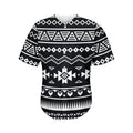 Black And White Aztec Pattern Print Men's Baseball Jersey