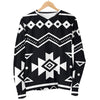 Black And White Aztec Pattern Print Men's Crewneck Sweatshirt GearFrost