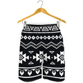 Black And White Aztec Pattern Print Men's Shorts