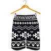 Black And White Aztec Pattern Print Men's Shorts