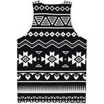 Black And White Aztec Pattern Print Men's Tank Top