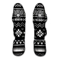 Black And White Aztec Pattern Print Muay Thai Shin Guards