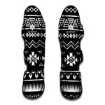 Black And White Aztec Pattern Print Muay Thai Shin Guard