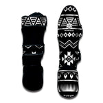 Black And White Aztec Pattern Print Muay Thai Shin Guard