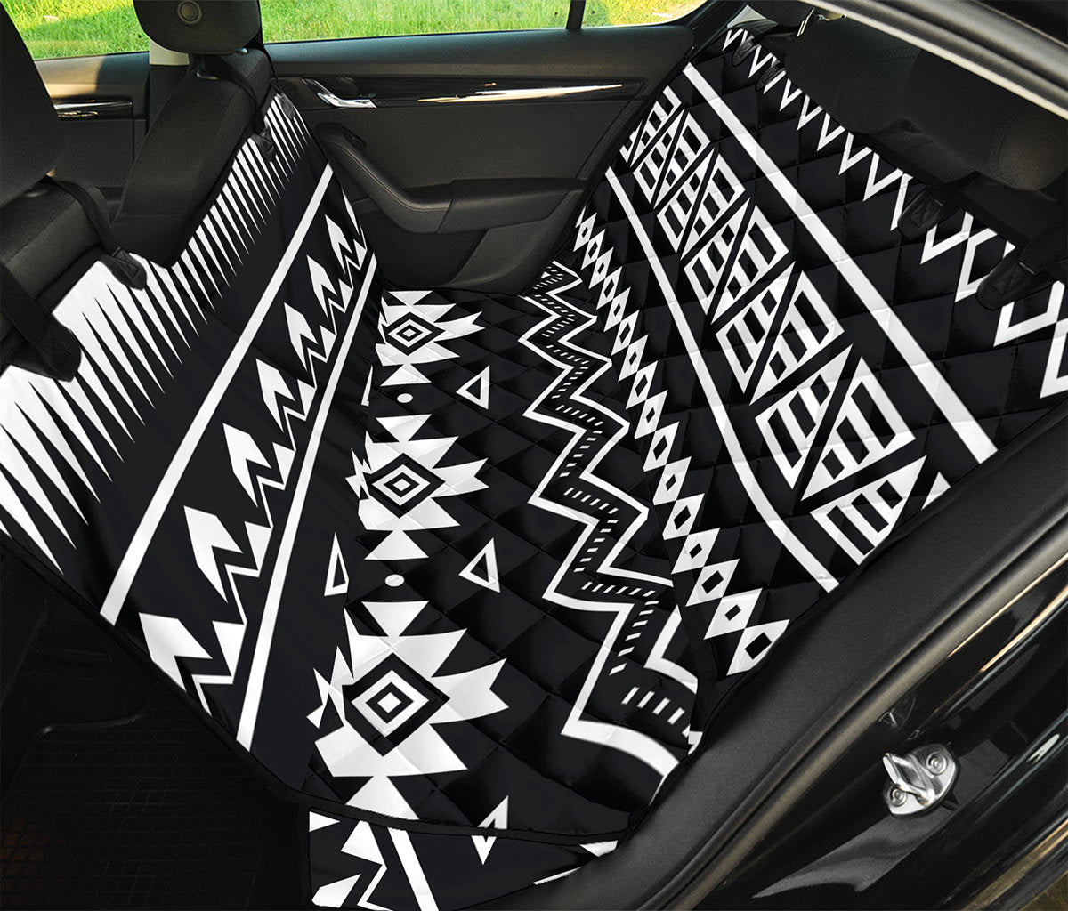 Black And White Aztec Pattern Print Pet Car Back Seat Cover