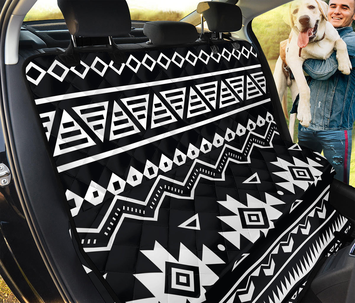 Black And White Aztec Pattern Print Pet Car Back Seat Cover