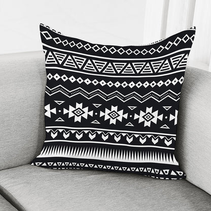 Black And White Aztec Pattern Print Pillow Cover