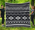 Black And White Aztec Pattern Print Quilt