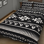 Black And White Aztec Pattern Print Quilt Bed Set