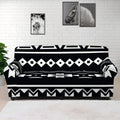 Black And White Aztec Pattern Print Sofa Cover