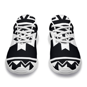 Black And White Aztec Pattern Print Sport Shoes GearFrost