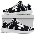 Black And White Aztec Pattern Print Sport Shoes GearFrost