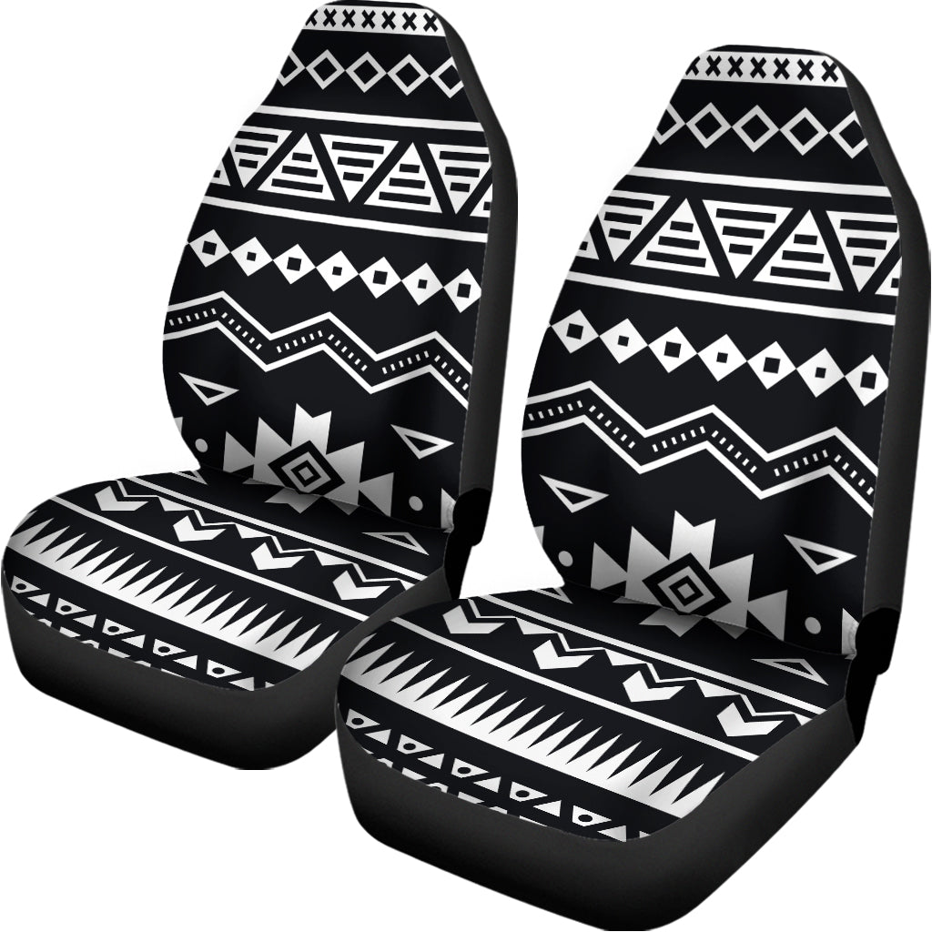 Black And White Aztec Pattern Print Universal Fit Car Seat Covers