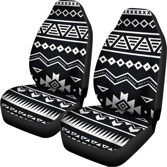 Black And White Aztec Pattern Print Universal Fit Car Seat Covers