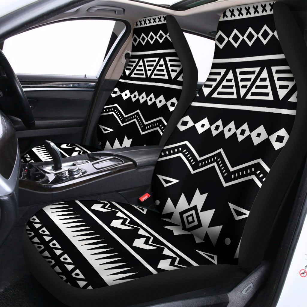 Black And White Aztec Pattern Print Universal Fit Car Seat Covers
