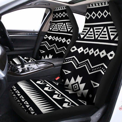 Black And White Aztec Pattern Print Universal Fit Car Seat Covers