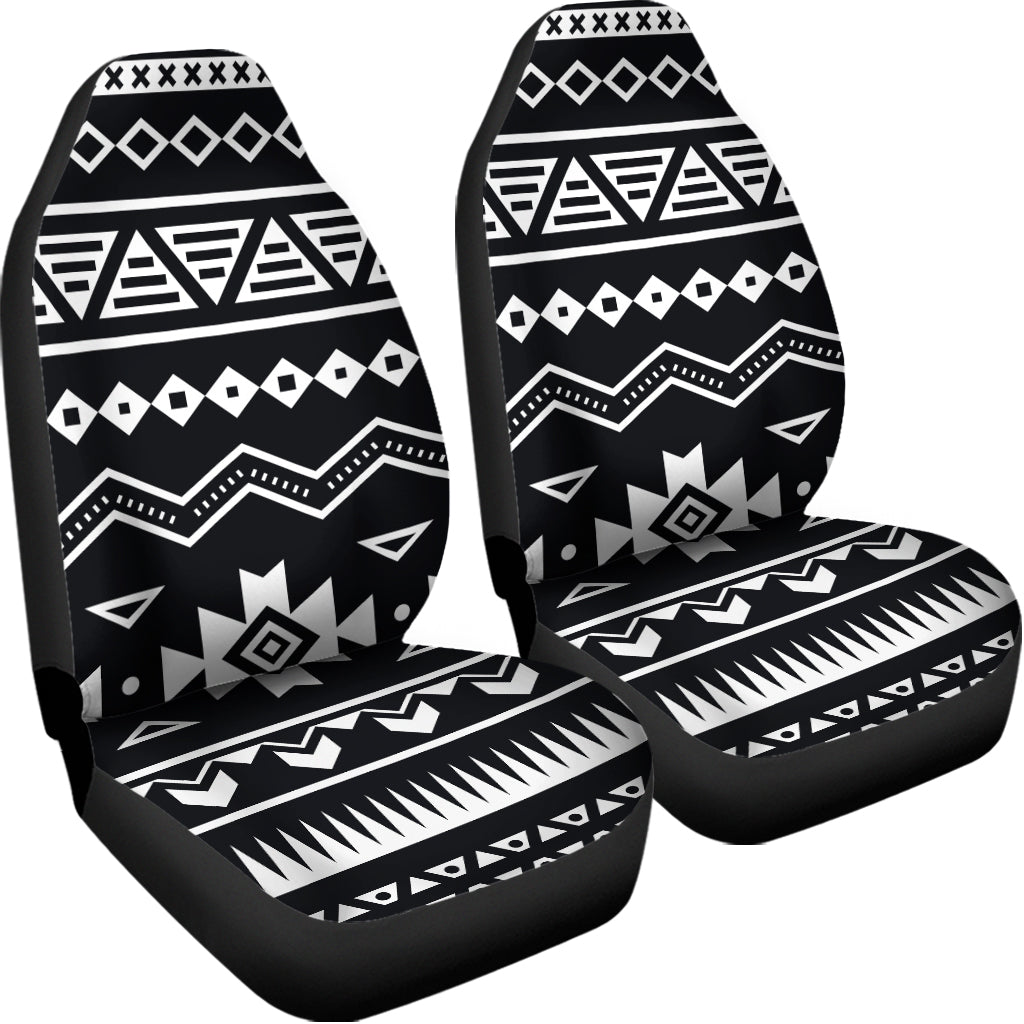Black And White Aztec Pattern Print Universal Fit Car Seat Covers