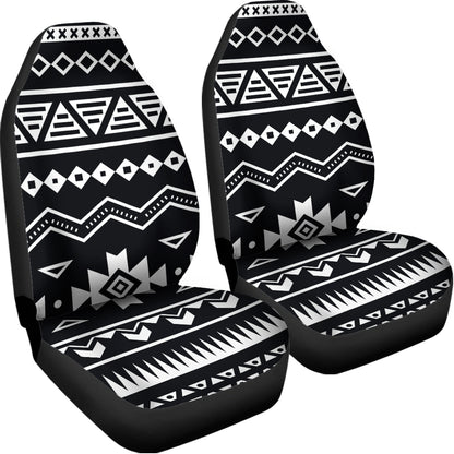 Black And White Aztec Pattern Print Universal Fit Car Seat Covers