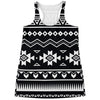 Black And White Aztec Pattern Print Women's Racerback Tank Top