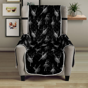 Black And White Ballet Pattern Print Armchair Protector