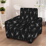 Black And White Ballet Pattern Print Armchair Slipcover