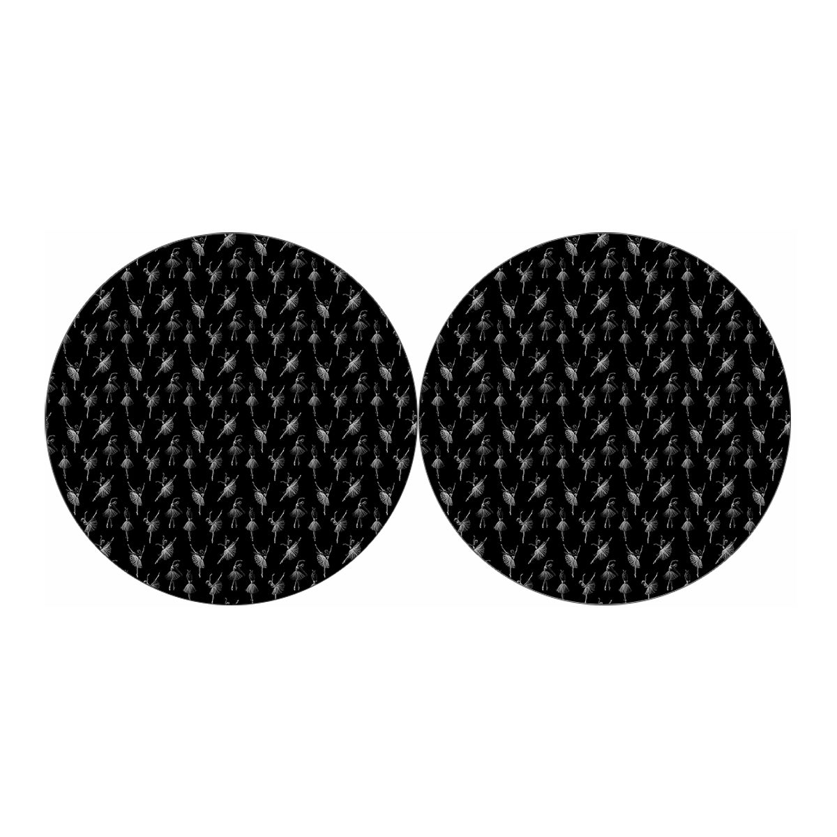 Black And White Ballet Pattern Print Car Coasters