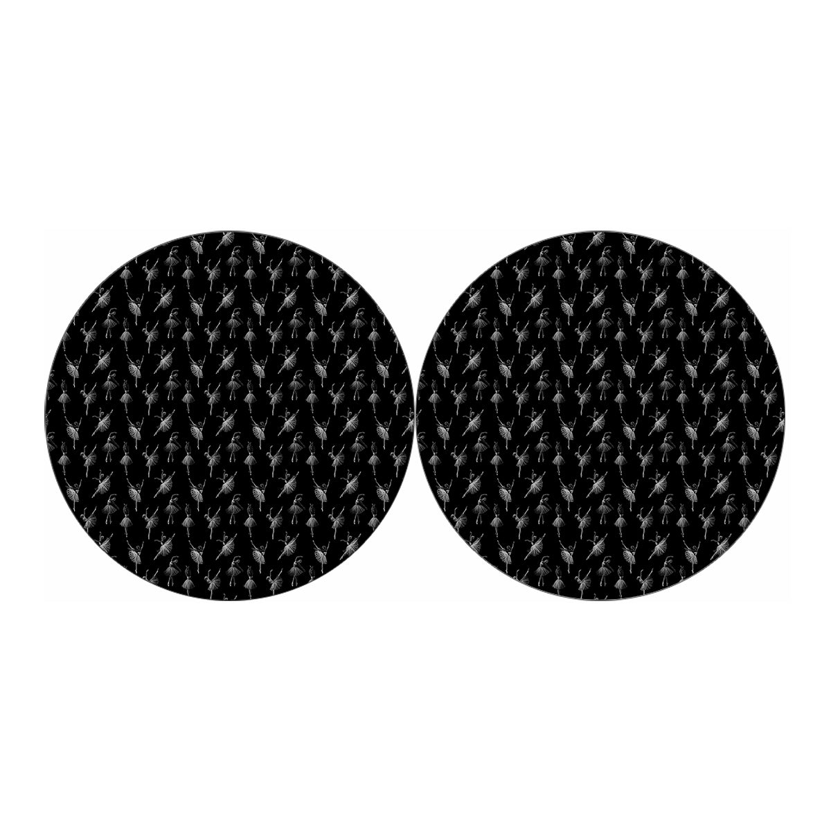 Black And White Ballet Pattern Print Car Coasters