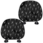 Black And White Ballet Pattern Print Car Headrest Covers