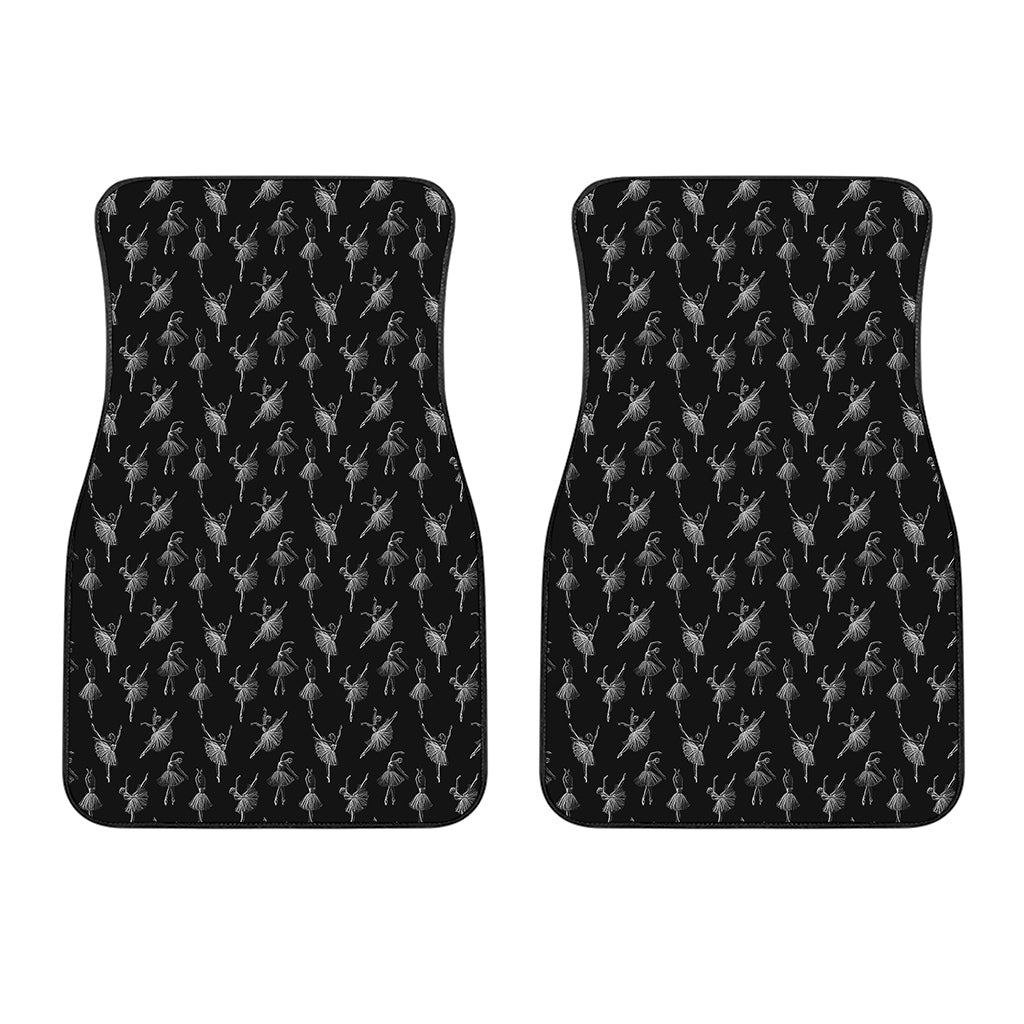 Black And White Ballet Pattern Print Front Car Floor Mats
