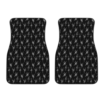 Black And White Ballet Pattern Print Front Car Floor Mats