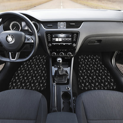 Black And White Ballet Pattern Print Front Car Floor Mats