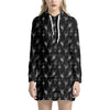 Black And White Ballet Pattern Print Hoodie Dress