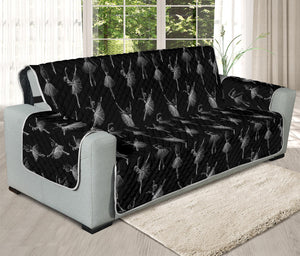 Black And White Ballet Pattern Print Oversized Sofa Protector