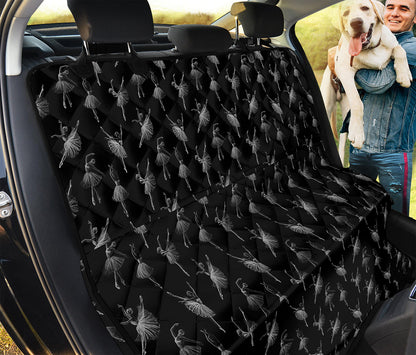 Black And White Ballet Pattern Print Pet Car Back Seat Cover