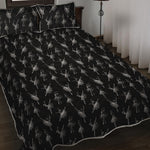 Black And White Ballet Pattern Print Quilt Bed Set