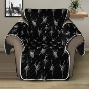 Black And White Ballet Pattern Print Recliner Protector