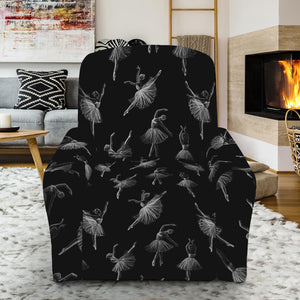 Black And White Ballet Pattern Print Recliner Slipcover