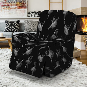 Black And White Ballet Pattern Print Recliner Slipcover