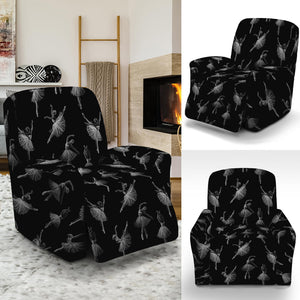 Black And White Ballet Pattern Print Recliner Slipcover