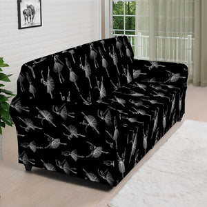 Black And White Ballet Pattern Print Sofa Cover