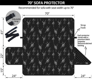 Black And White Ballet Pattern Print Sofa Protector