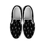 Black And White Ballet Pattern Print White Slip On Shoes