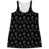 Black And White Ballet Pattern Print Women's Racerback Tank Top