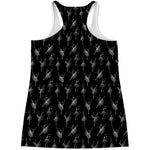 Black And White Ballet Pattern Print Women's Racerback Tank Top