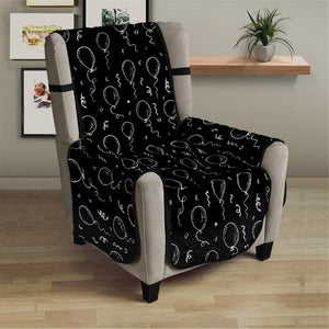 Black And White Balloon Pattern Print Armchair Protector