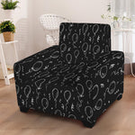 Black And White Balloon Pattern Print Armchair Slipcover